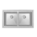 Lavaplatos Doble 77x46 cm Acero Inoxidable