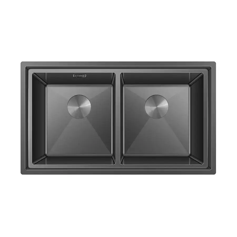 Lavaplatos Doble 77x46 cm Acero Inoxidable Nano Black