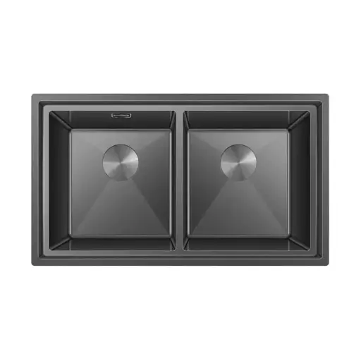 [RGPC-7746-BK] Lavaplatos Doble 77x46 cm Acero Inoxidable Nano Black